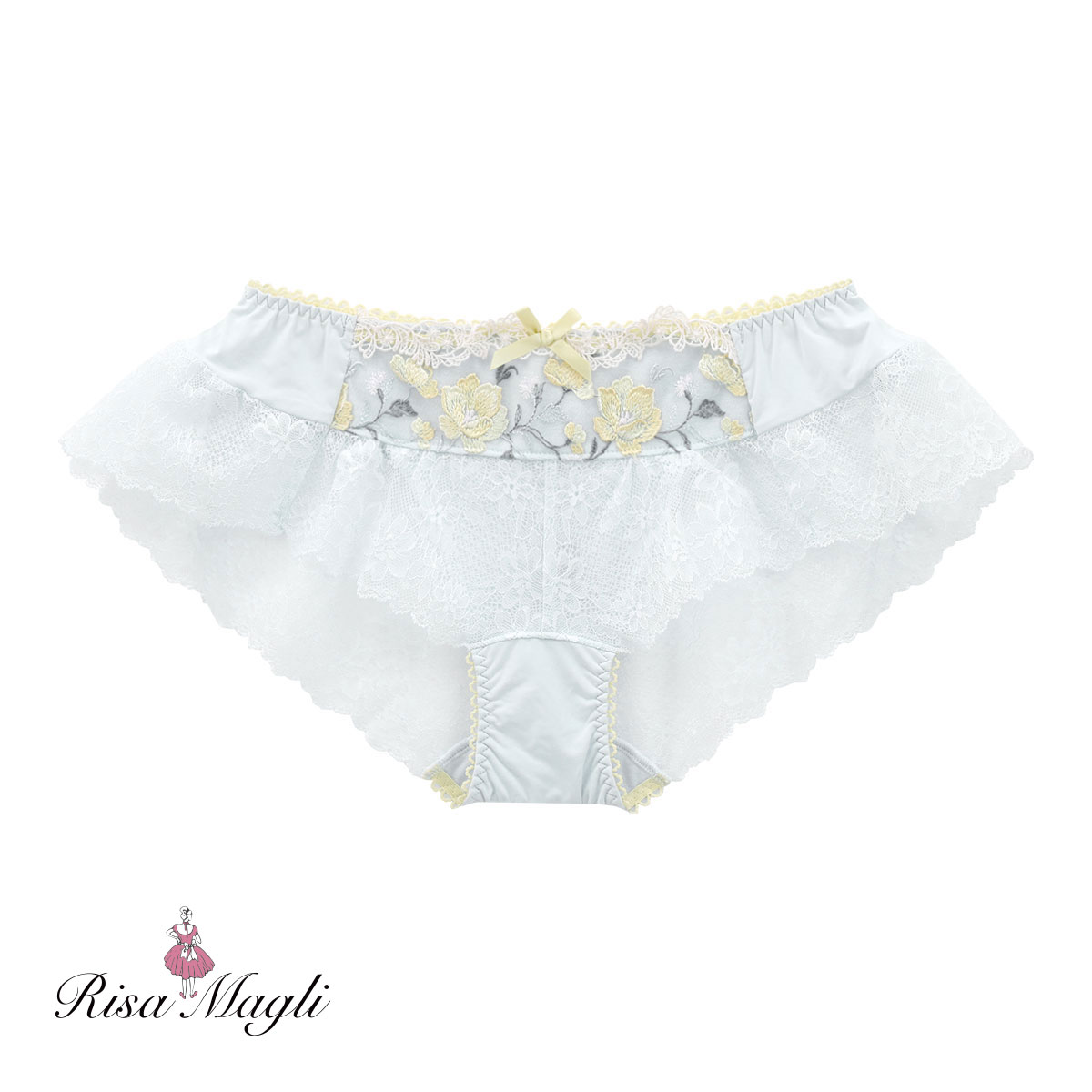 Risa Magli リサマリ グレッタ サックス　フレアショーツ　ブラジャー リサマリ グレッタ フレアショーツ バックレース Risa Magli