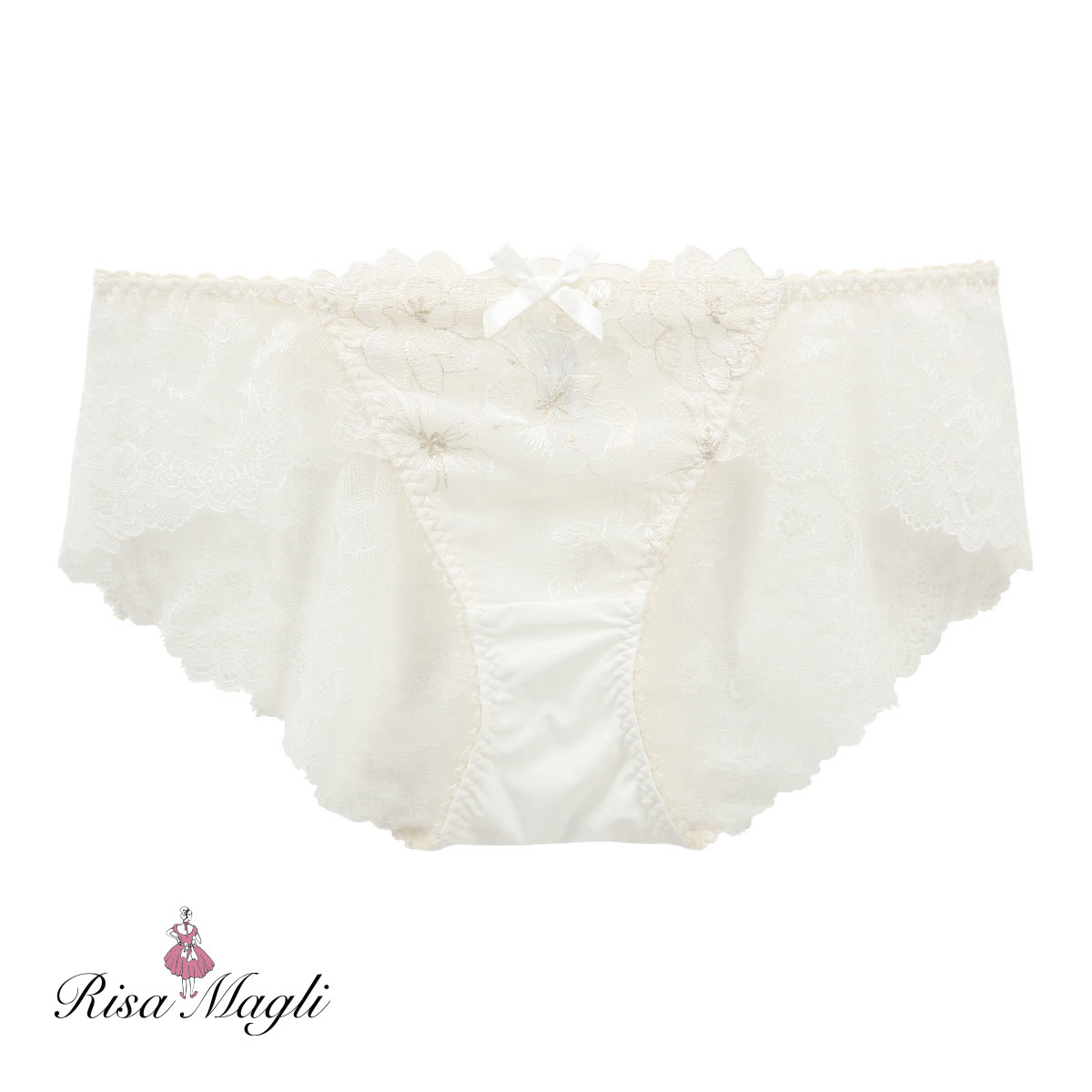 リサマリ Risa Magli アルメル ショーツ スタンダード バックレース 単品(WH-ホワイト-M)