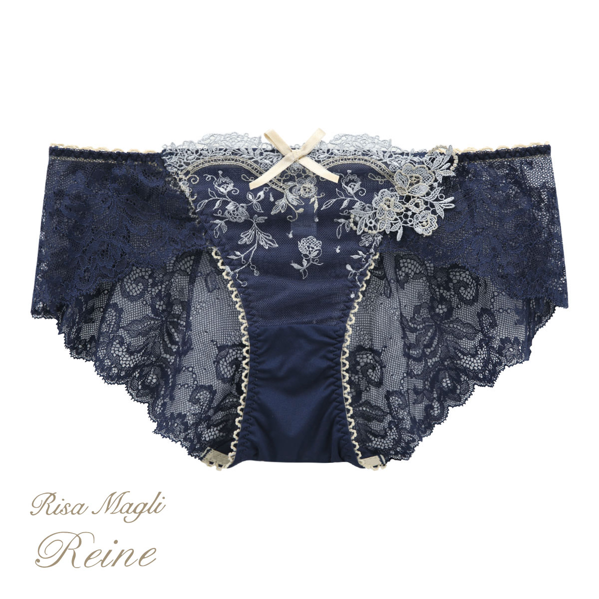 リサマリ Risa Magli レーヌ Reine アリアンナ レース ショーツ 単品(NV-ネイビー-M)