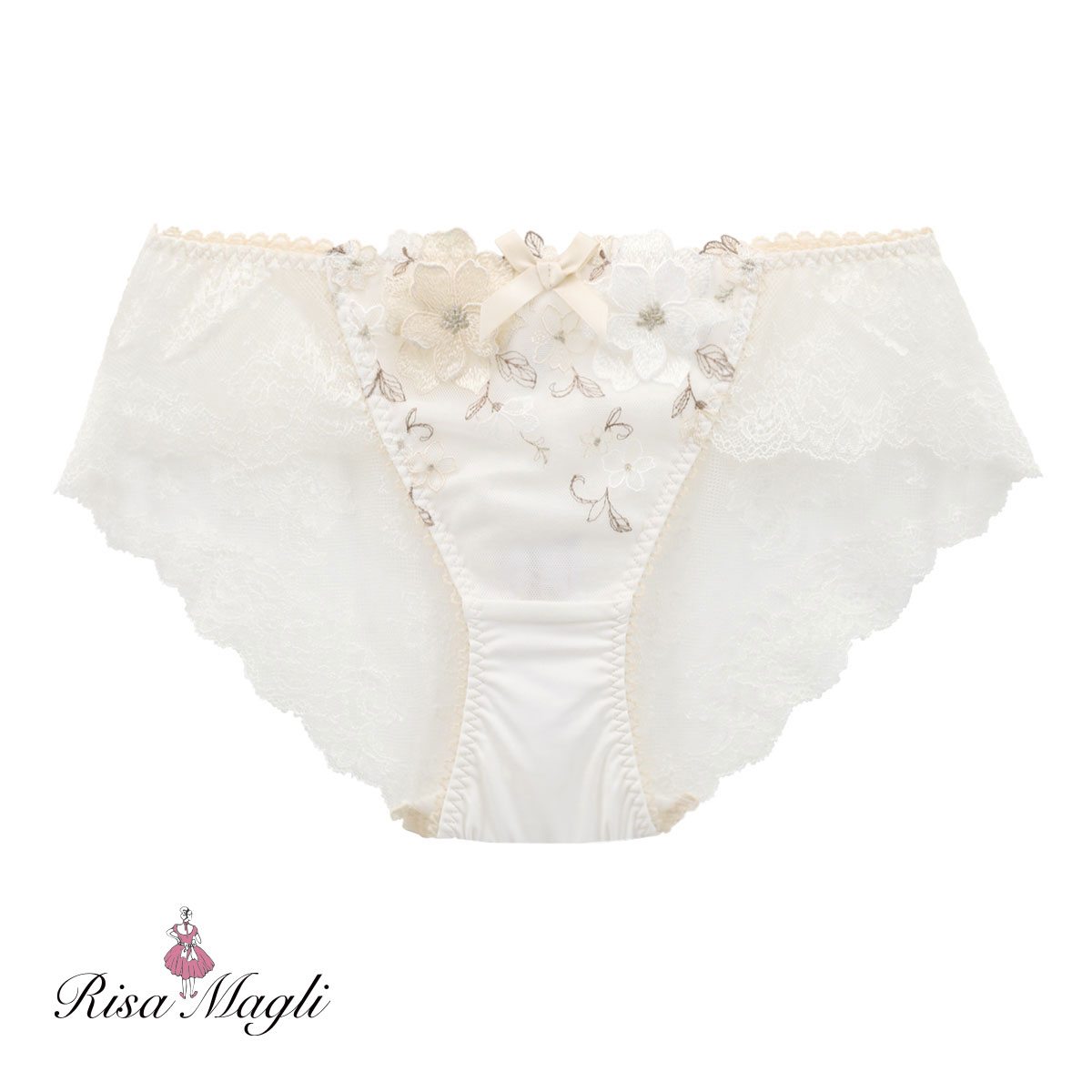 リサマリ Risa Magli アイヴィー レースショーツ バックレース 単品(IV-アイボリー-M)
