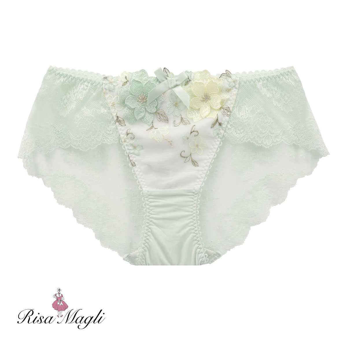 リサマリ Risa Magli アイヴィー レースショーツ バックレース 単品(MI-ミント-M)