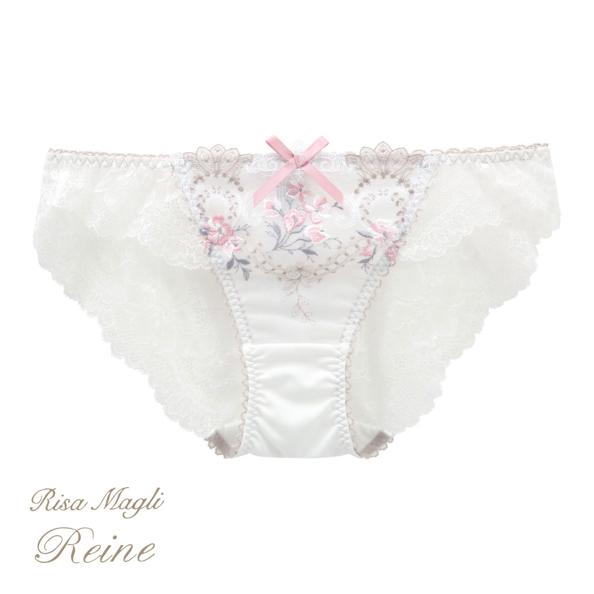 リサマリ Risa Magli レーヌ Reine アリーシャ ショーツ レースショーツ 総レース バックレース 単品(WH-ホワイト-M)