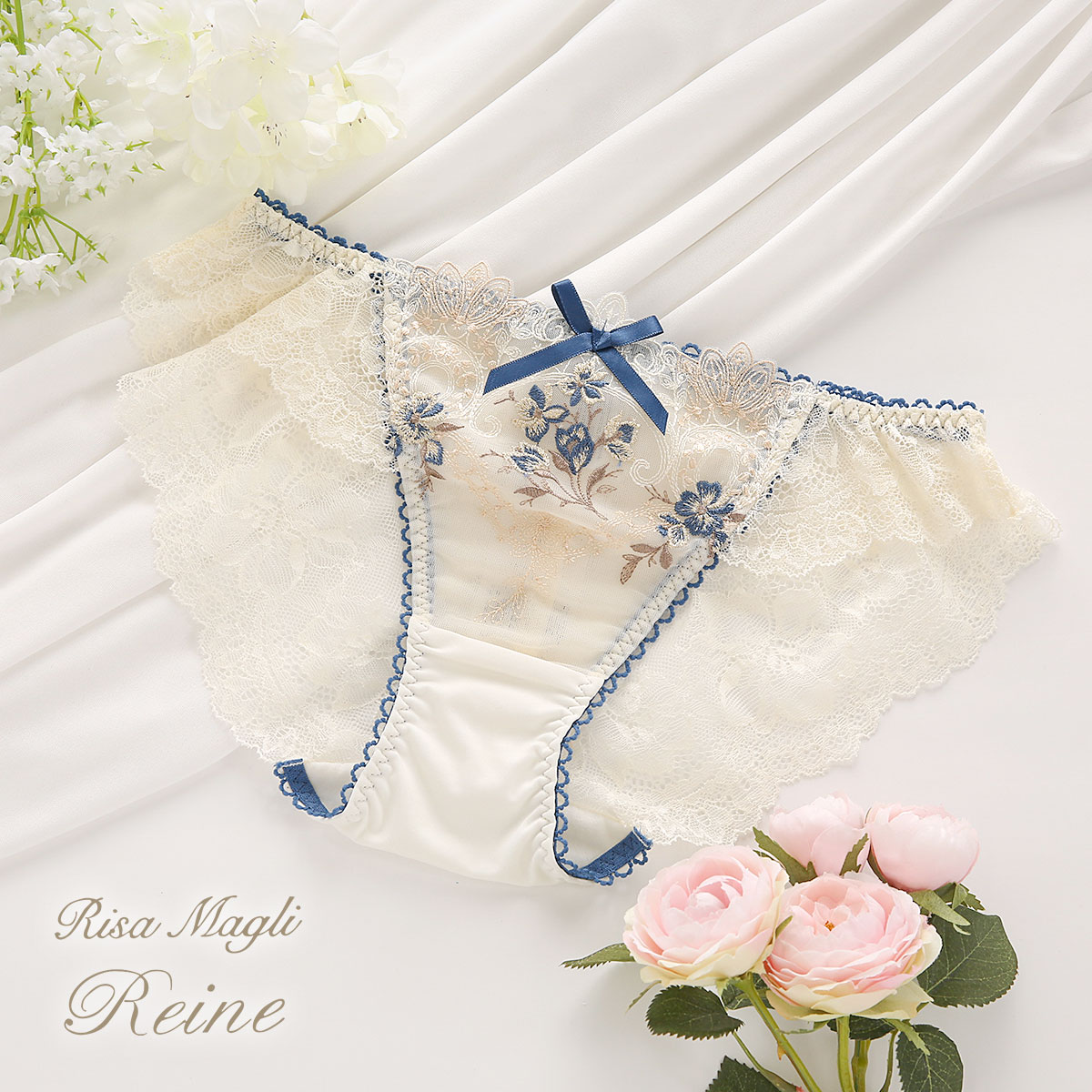 リサマリ Risa Magli レーヌ Reine アリーシャ ショーツ レースショーツ 総レース バックレース 単品(CR-クリーム-M)