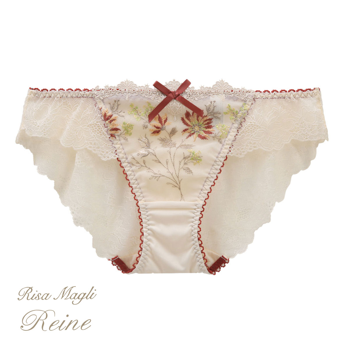 リサマリ Risa Magli レーヌ Reine フレデリカ レースショーツ バックレース 単品(BE-ベージュ-M)