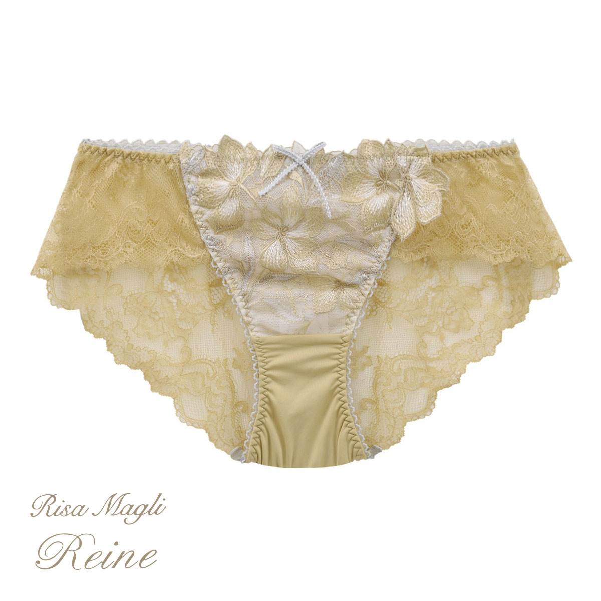リサマリ Risa Magli レーヌ Reine ケリー レースショーツ バックレース 単品(MUS-マスタード-M)