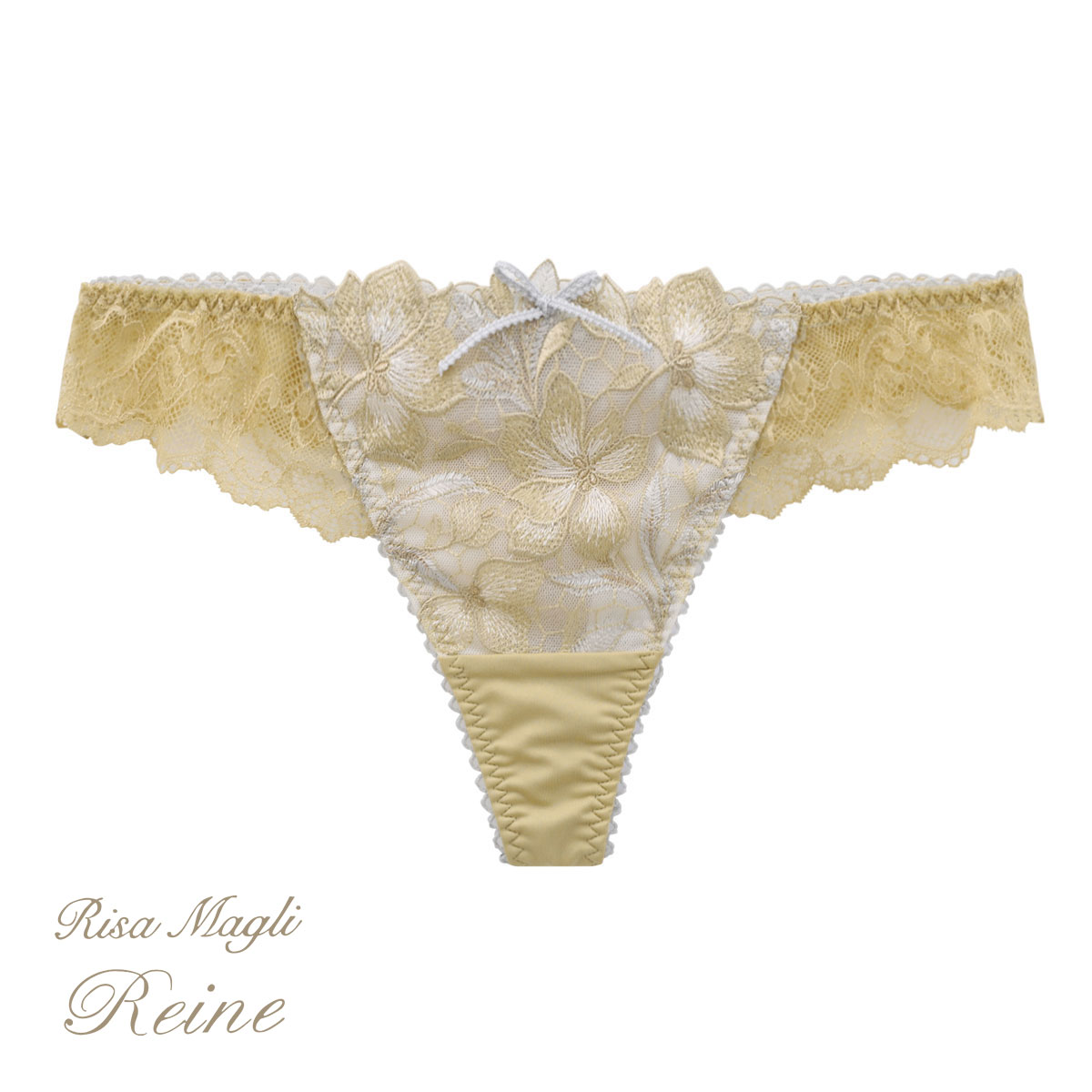 リサマリ Risa Magli レーヌ Reine ケリー Tバックショーツ バックレース 単品(MUS-マスタード-M)