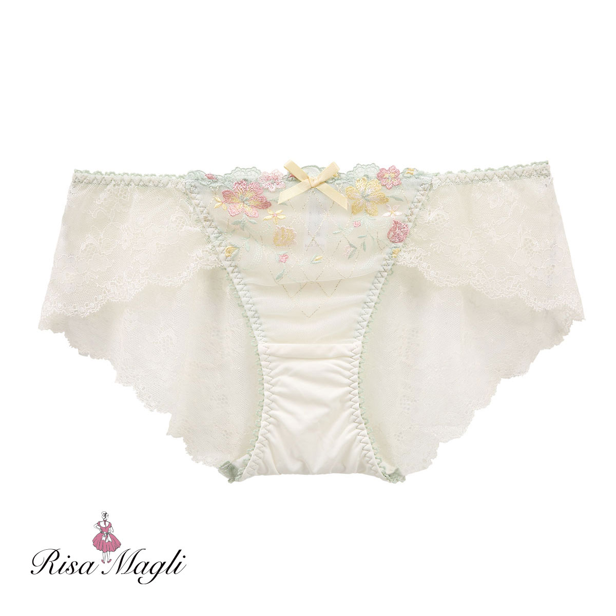リサマリ Risa Magli ハーパー レースショーツ ノーマルショーツ バックレース 単品(MI-ミント-M)