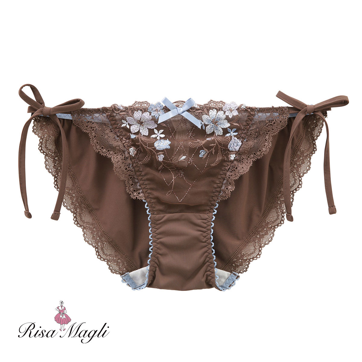 リサマリ Risa Magli ハーパー サイドリボンショーツ 単品(BR-ブラウン-M)