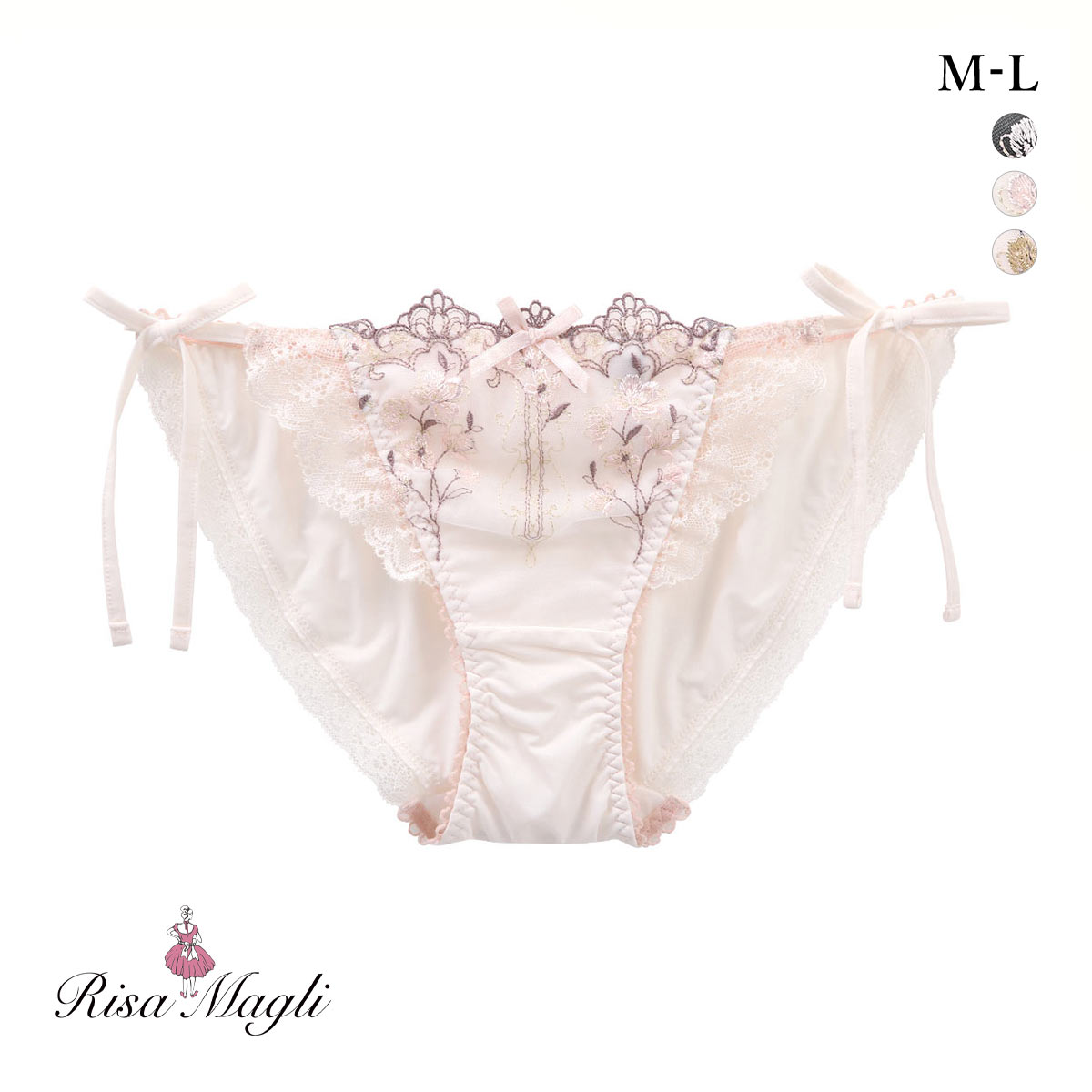 リサマリ Risa Magli カイリー サイドリボンショーツ スタンダード 単品(PI-ピンク-M)