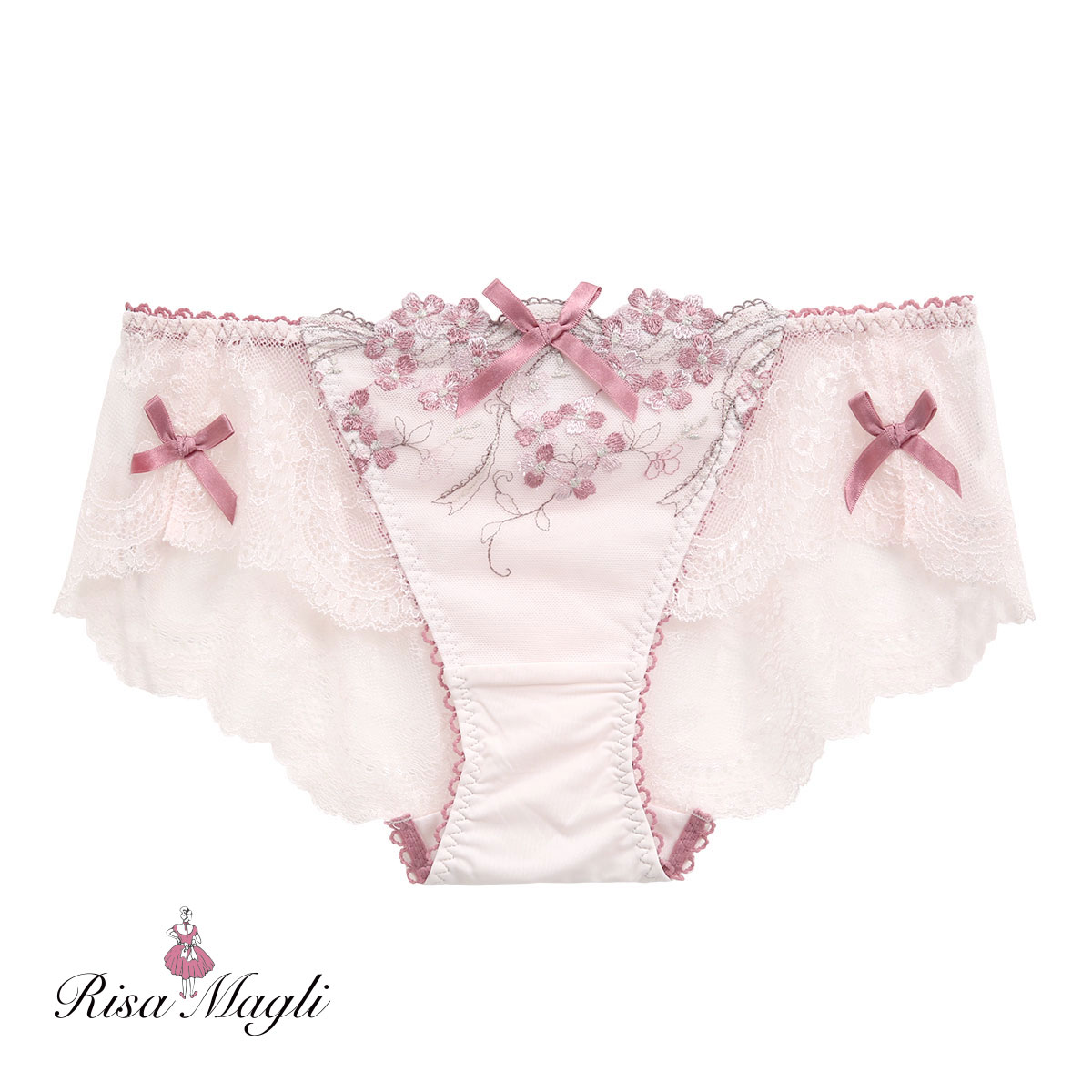 リサマリ Risa Magli クラーラ レースショーツ ノーマル バックレース 単品(PI-ピンク-M)