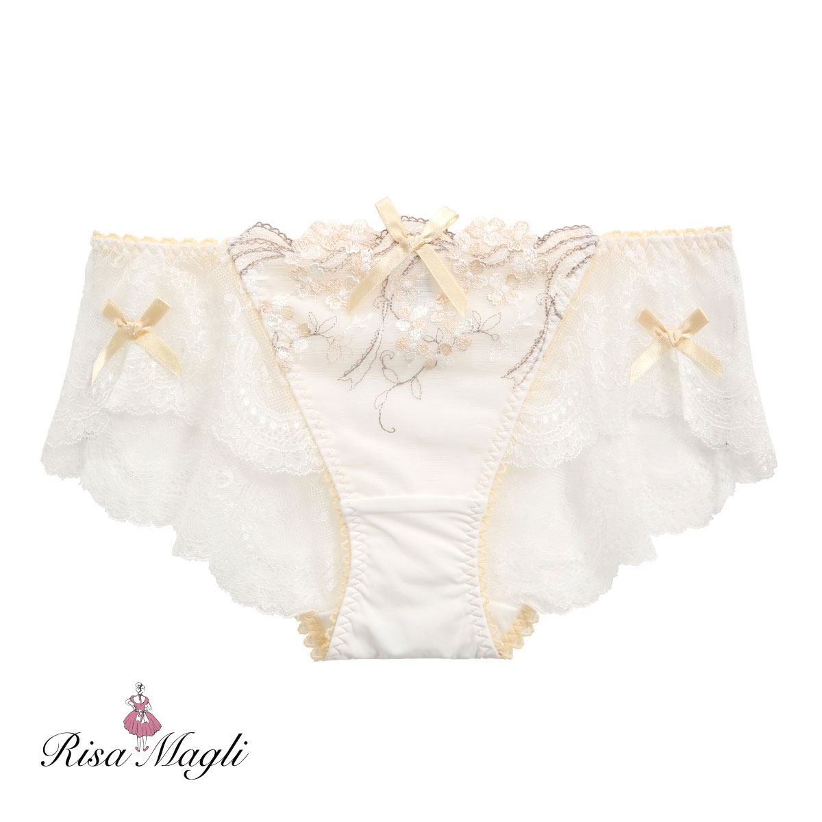 リサマリ Risa Magli クラーラ レースショーツ ノーマル バックレース 単品(CR-クリーム-M)