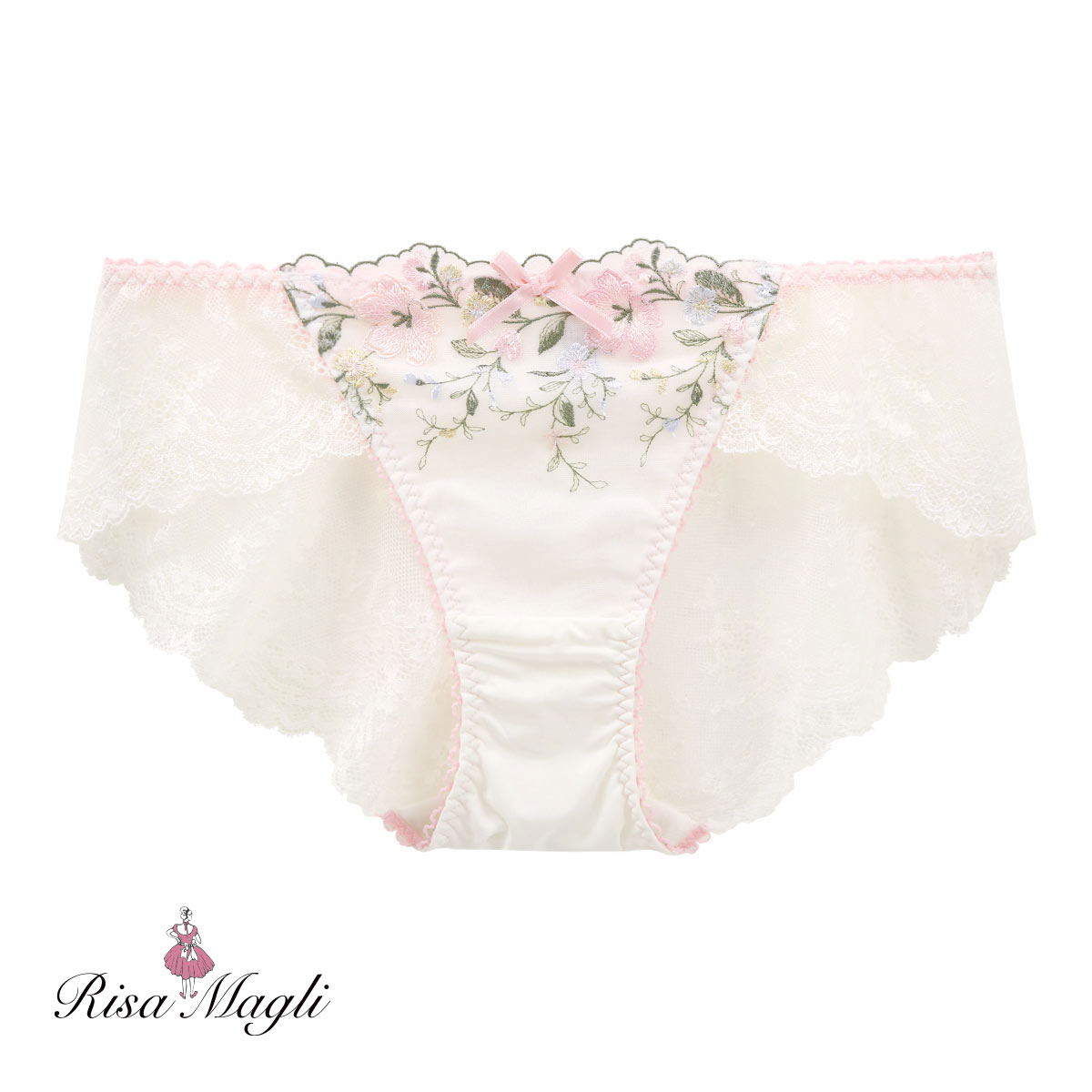 リサマリ Risa Magli シェンナ ショーツ スタンダード レースショーツ バックレース 単品(PI-ピンク-M)