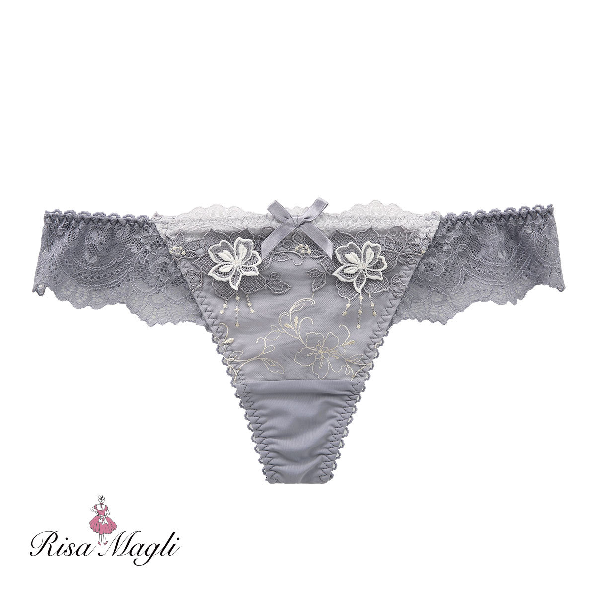 リサマリ Risa Magli マデリン Tバック ショーツ タンガ ソング ML 単品(GY-グレー-M)