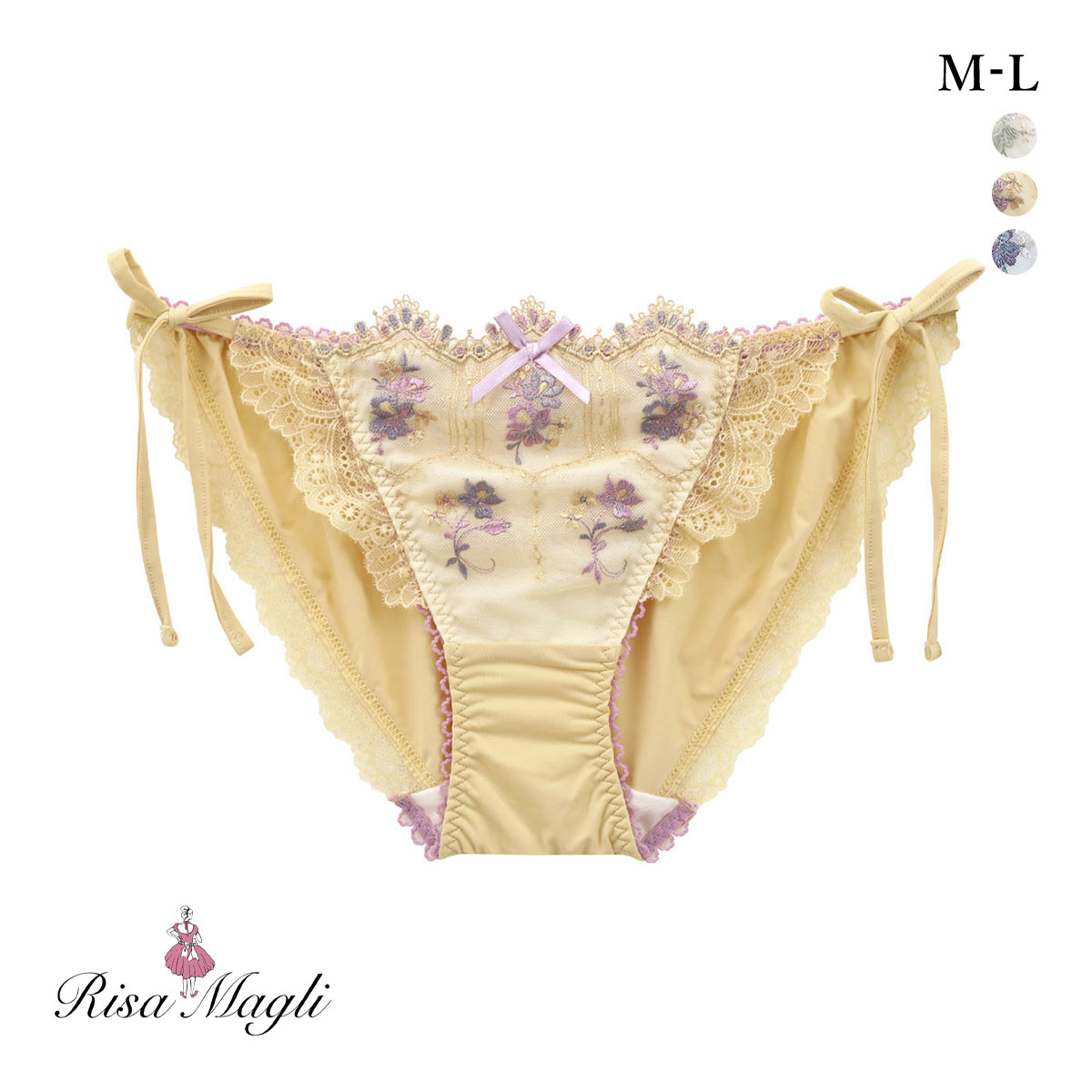 リサマリ シーラ サイドリボンショーツ フルバック スタンダード Risa Magli(MUS-マスタード-M)