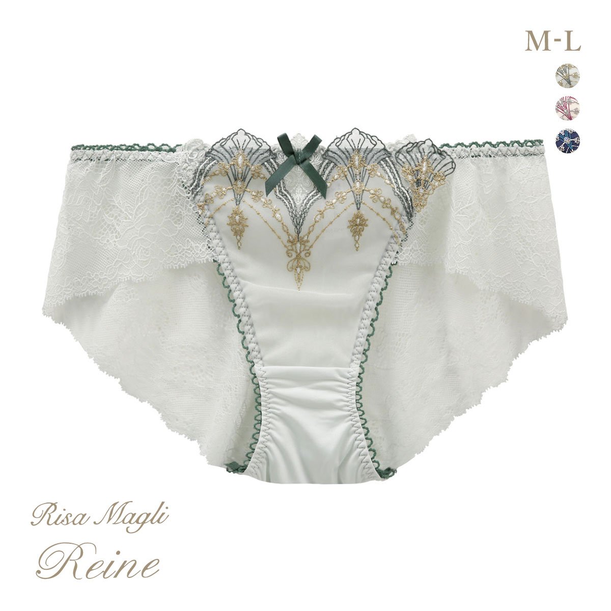 リサマリ レーヌ シェール レースショーツ バックレース ノーマル Risa Magli Reine(GR-グリーン-M)