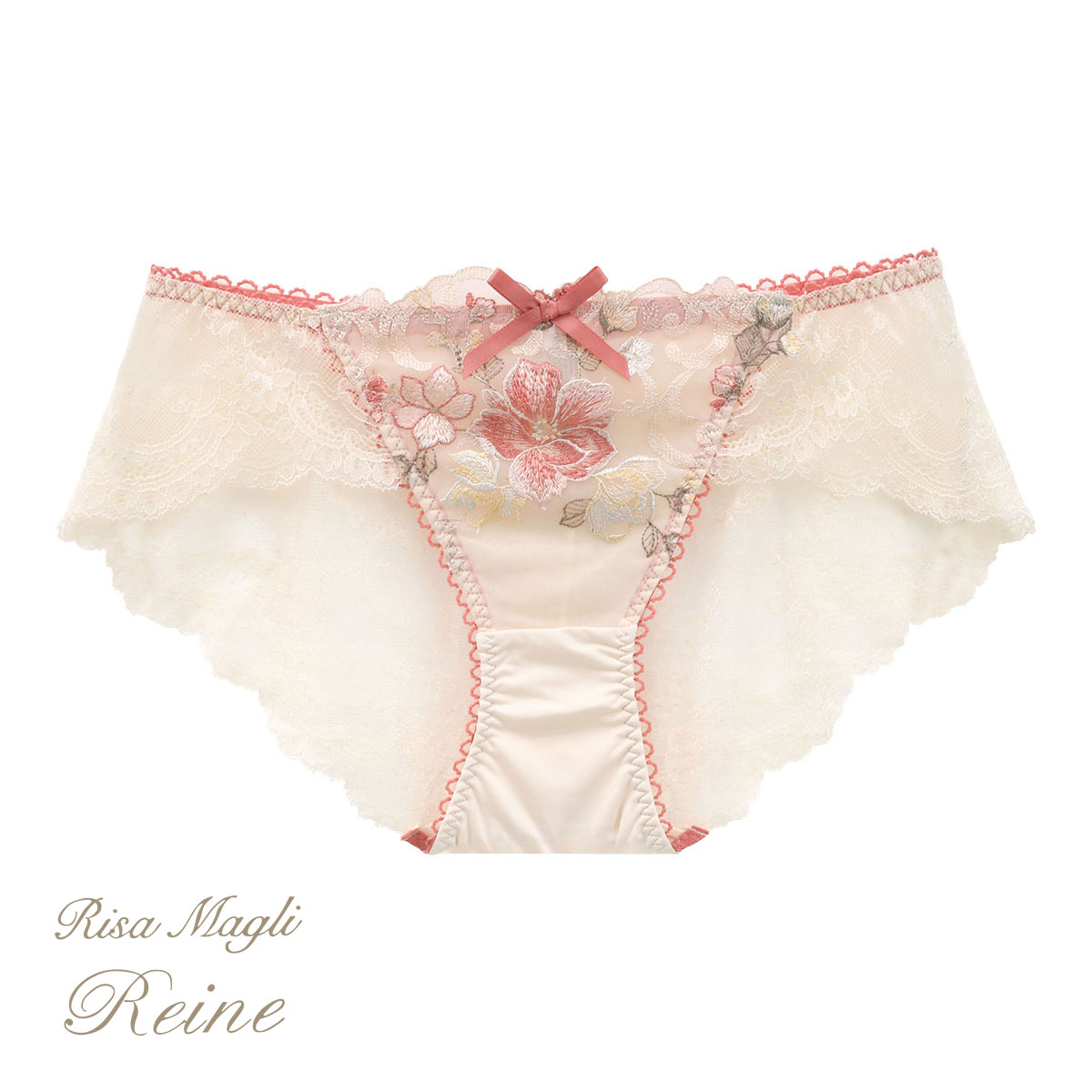 リサマリ Risa Magli レーヌ Reine エリオット レースショーツ バックレース フルバック 単品(OR-オレンジ-M)