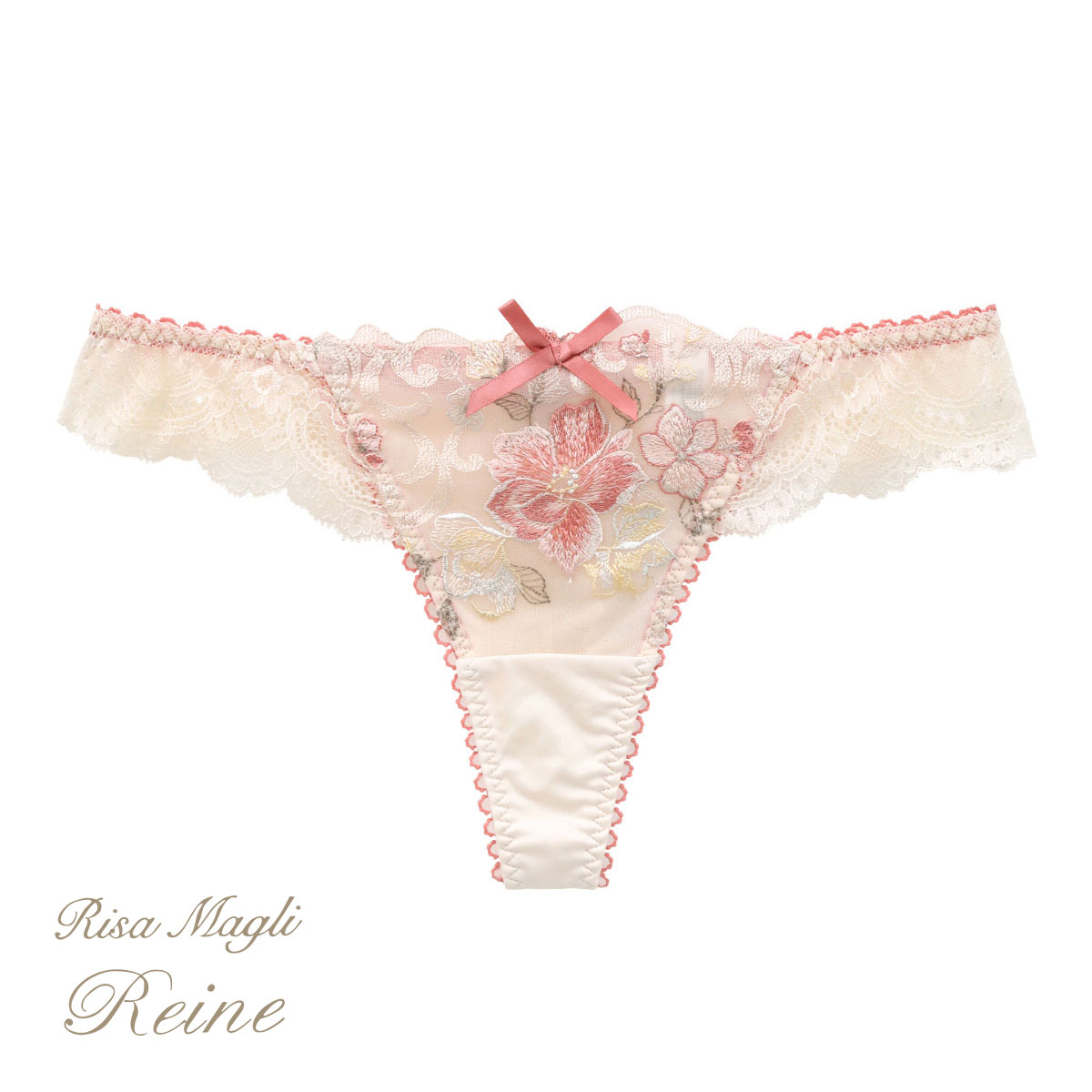 リサマリ Risa Magli レーヌ Reine エリオット ショーツ Tバック バックレース 単品(OR-オレンジ-M)