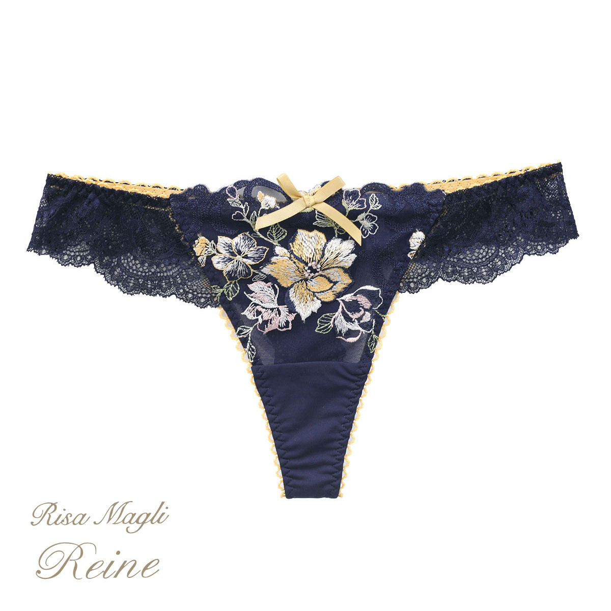 リサマリ Risa Magli レーヌ Reine エリオット ショーツ Tバック バックレース 単品(NV-ネイビー-M)