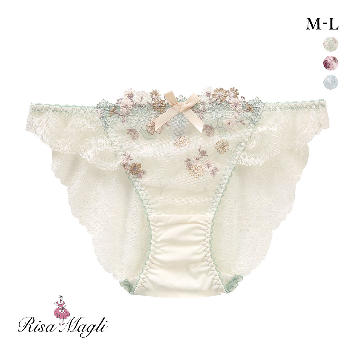 リサマリ アレッタ レースショーツ ノーマル バックレース Risa Magli(MI-ミント-M)