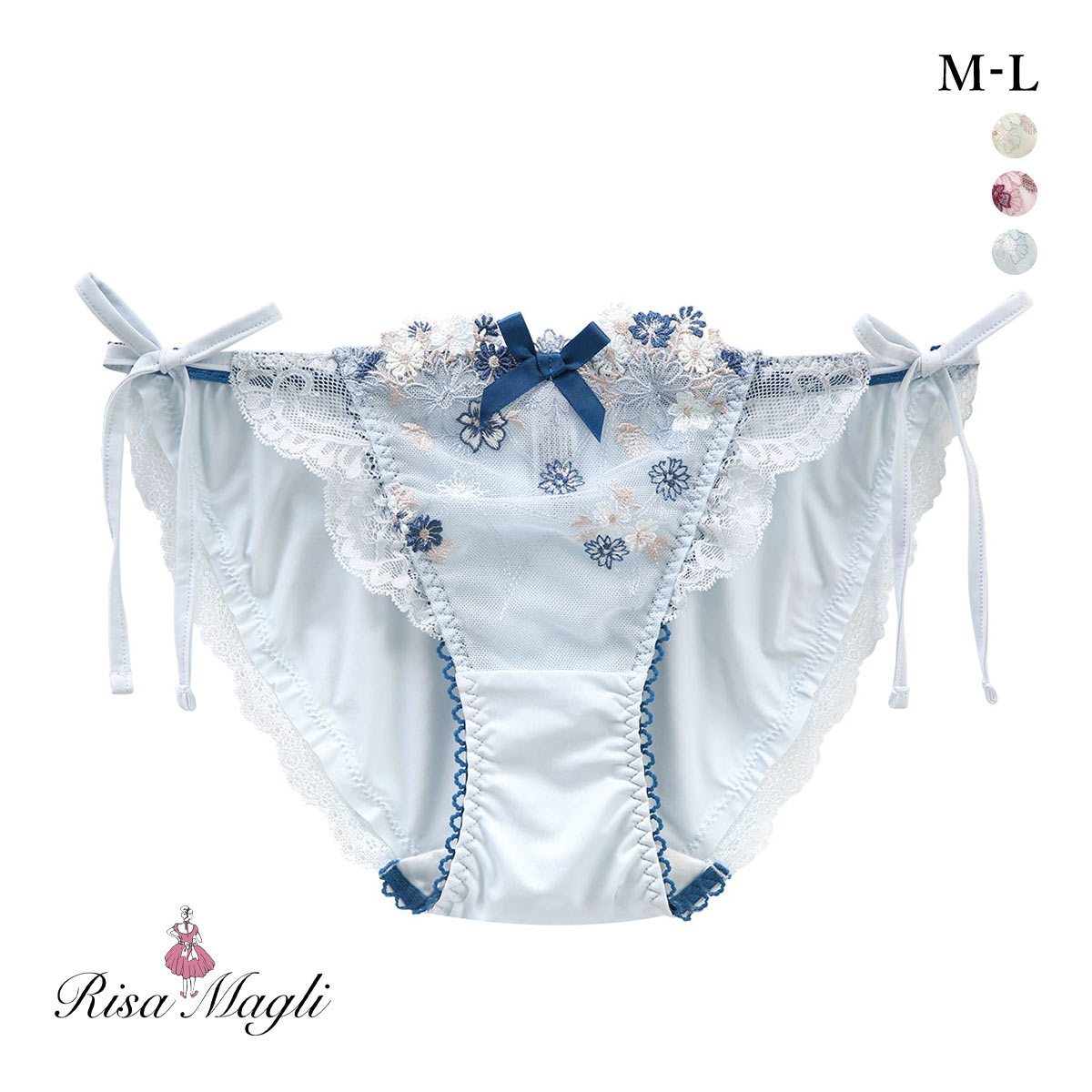 リサマリ アレッタ サイドリボンショーツ Risa Magli(BU-ブルー-M)