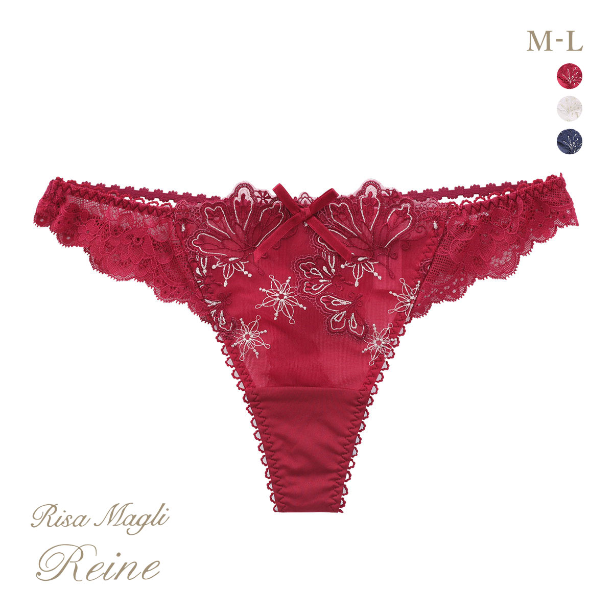 リサマリ レーヌ カロリーネ スペシャルTバックショーツ バックレース Tバック ショーツ Risa Magli Reine(RE-レッド-M)