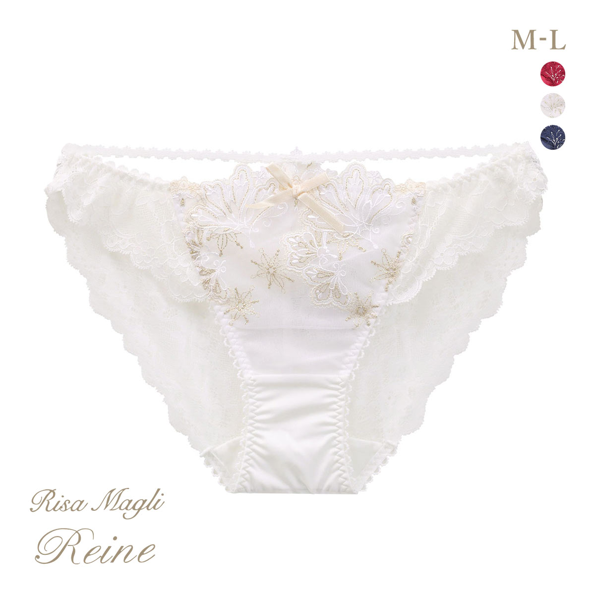 リサマリ レーヌ カロリーネ スペシャルレースショーツ バックレース レースショーツ Risa Magli Reine(WH-ホワイト-M)