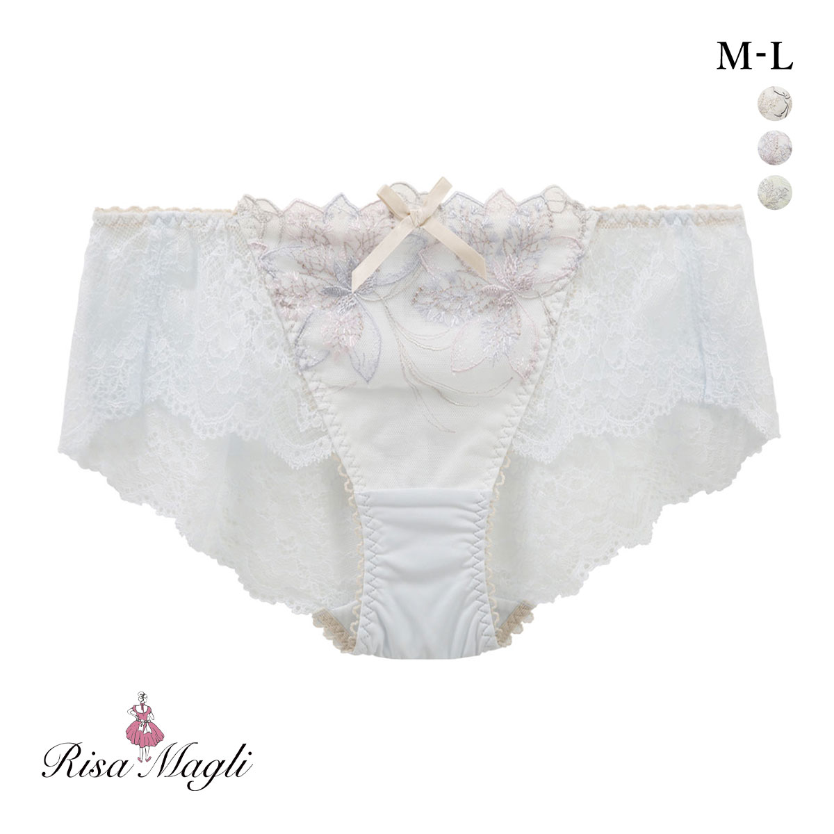 リサマリ ジェシカ レースショーツ スタンダード バックレース Risa Magli(BU-ブルー-M)