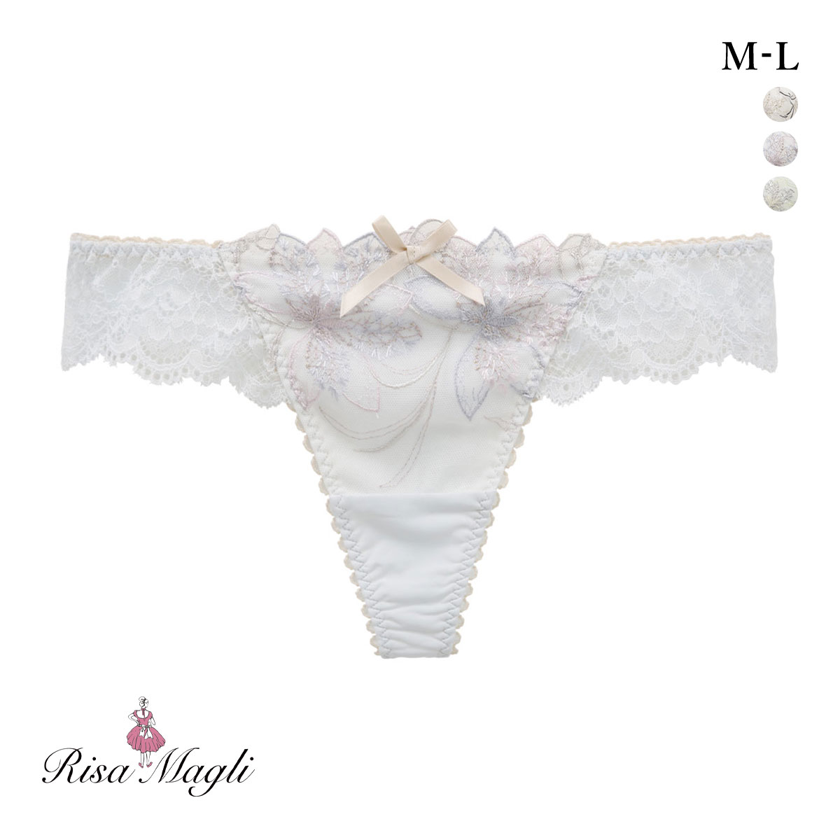 リサマリ ジェシカ Tバック ショーツ タンガ ソング バックレース Risa Magli(BU-ブルー-M)