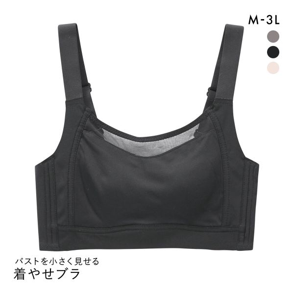 バストを小さく見せるブラ ブラジャー ノンワイヤー ミニマイザー M L LL 3L 脇高 脇肉 大きいサイズ