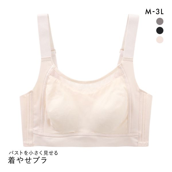 バストを小さく見せるブラ ブラジャー ノンワイヤー ミニマイザー M L LL 3L 脇高 脇肉 大きいサイズ