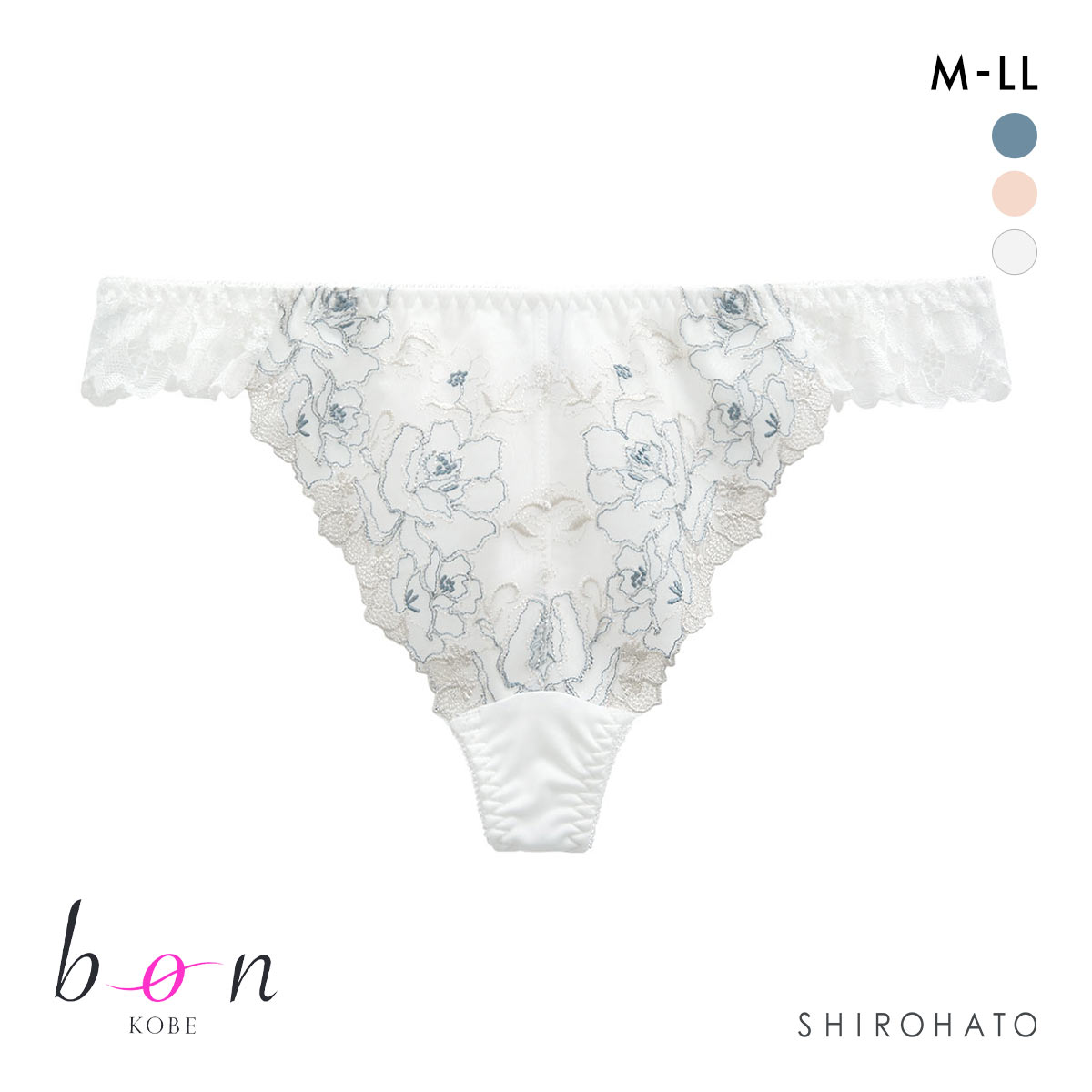 ビーオーエヌ bon ムードエレガンス シリーズ ショーツ Tバック バックレース M L LL 単品 大きいサイズ(OW-オフホワイト-M)