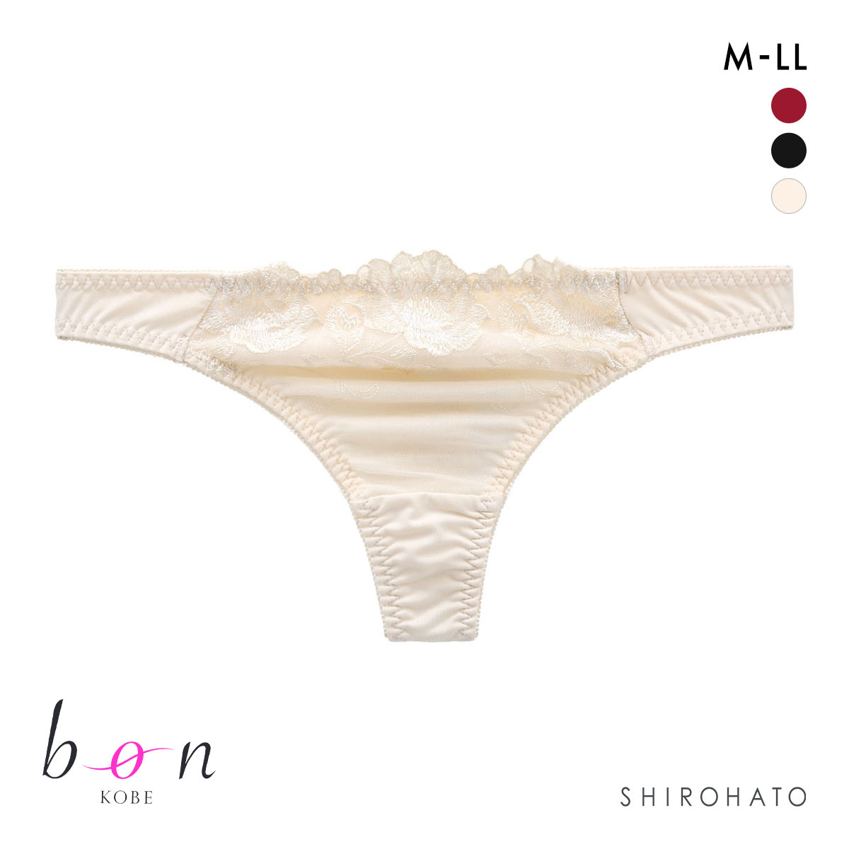 ビーオーエヌ bon ローズレース シリーズ ショーツ Tバック M L LL 単品 大きいサイズ(CR-クリーム-M)