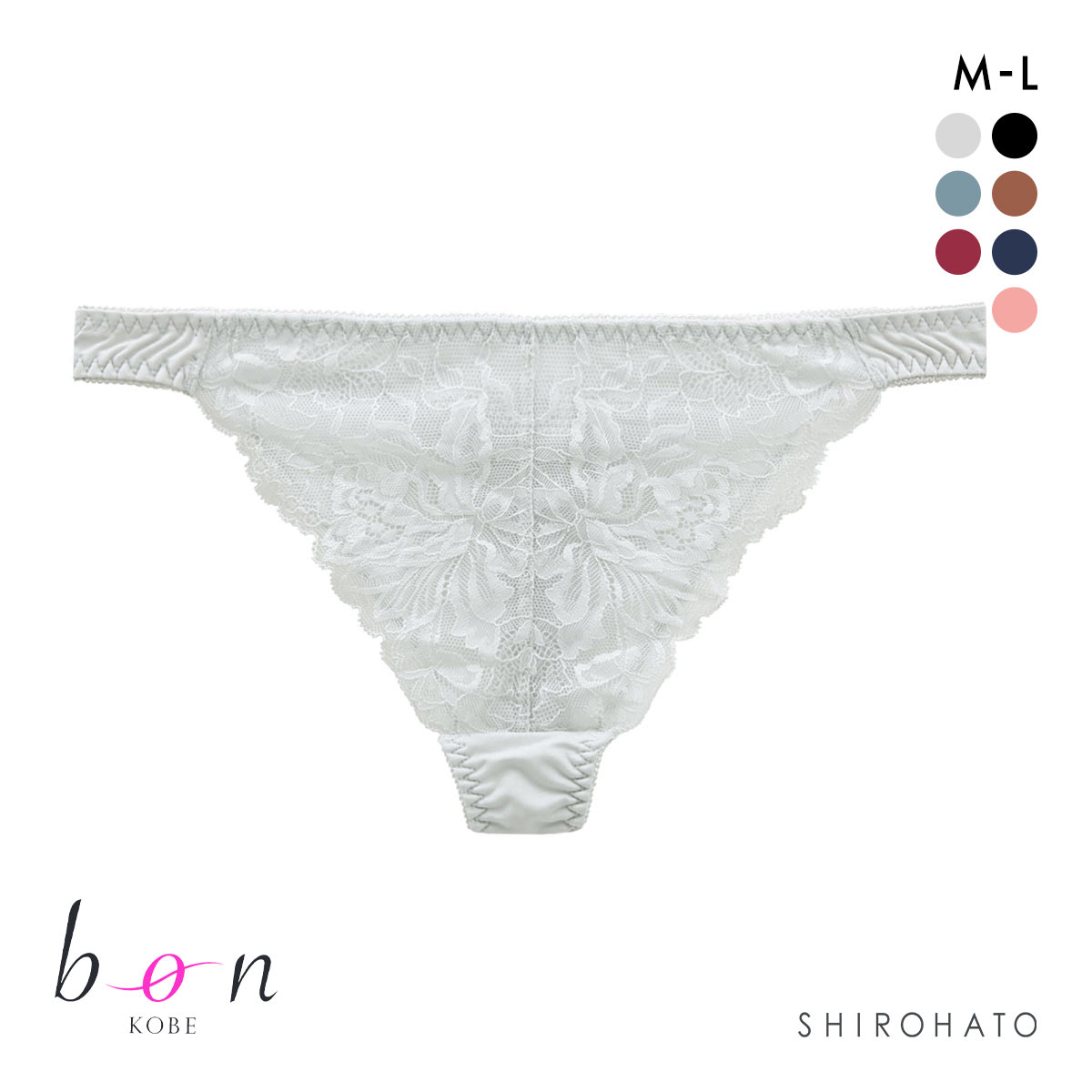 ビーオーエヌ bon 脇高ノンワイヤーブラ とろRich シリーズ ショーツ Tバック M L 単品(GY-グレー-M)