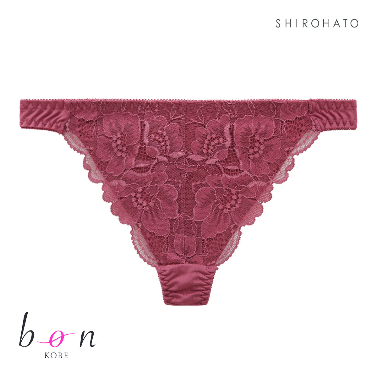 ビーオーエヌ bon モノトーンレーシーカシュクール シリーズ ショーツ Tバック M L 単品(WI-ワイン-M)