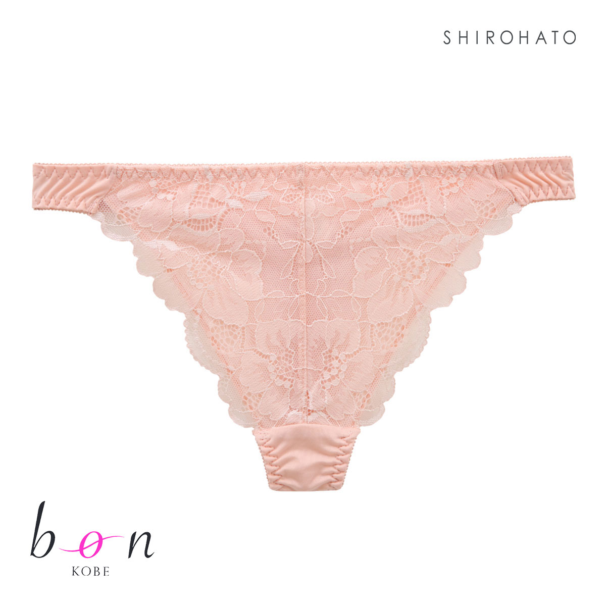 ビーオーエヌ bon モノトーンレーシーカシュクール シリーズ ショーツ Tバック M L 単品(PE-ピーチ-M)