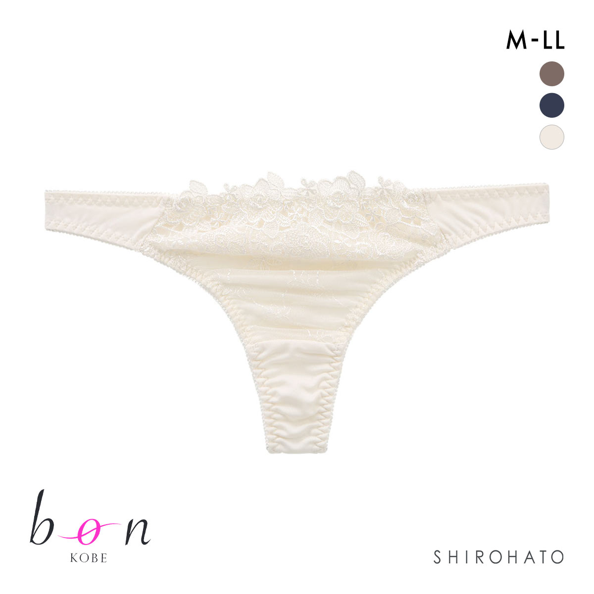 ビーオーエヌ bon インケミフラワー カシュクール シリーズ ショーツ Tバック M L LL 大きいサイズ(IV-アイボリー-M)