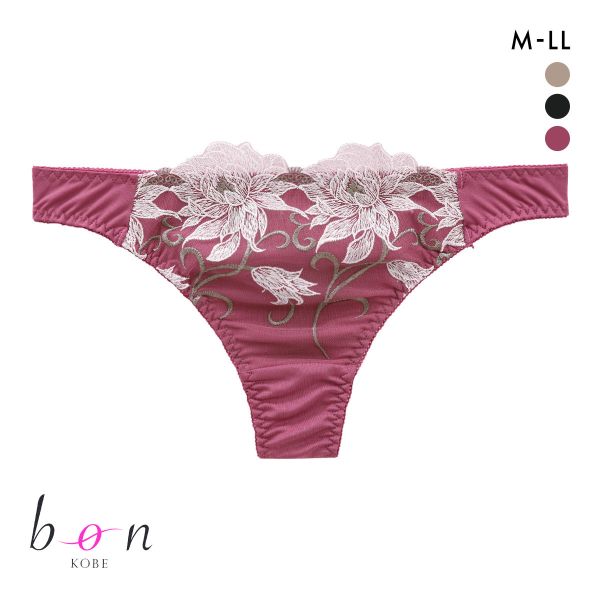 ビーオーエヌ 美胸 脇寄せ バストメイクブラ エレガンスローズ シリーズ ショーツ Tバック M L LL bon 大きいサイズ