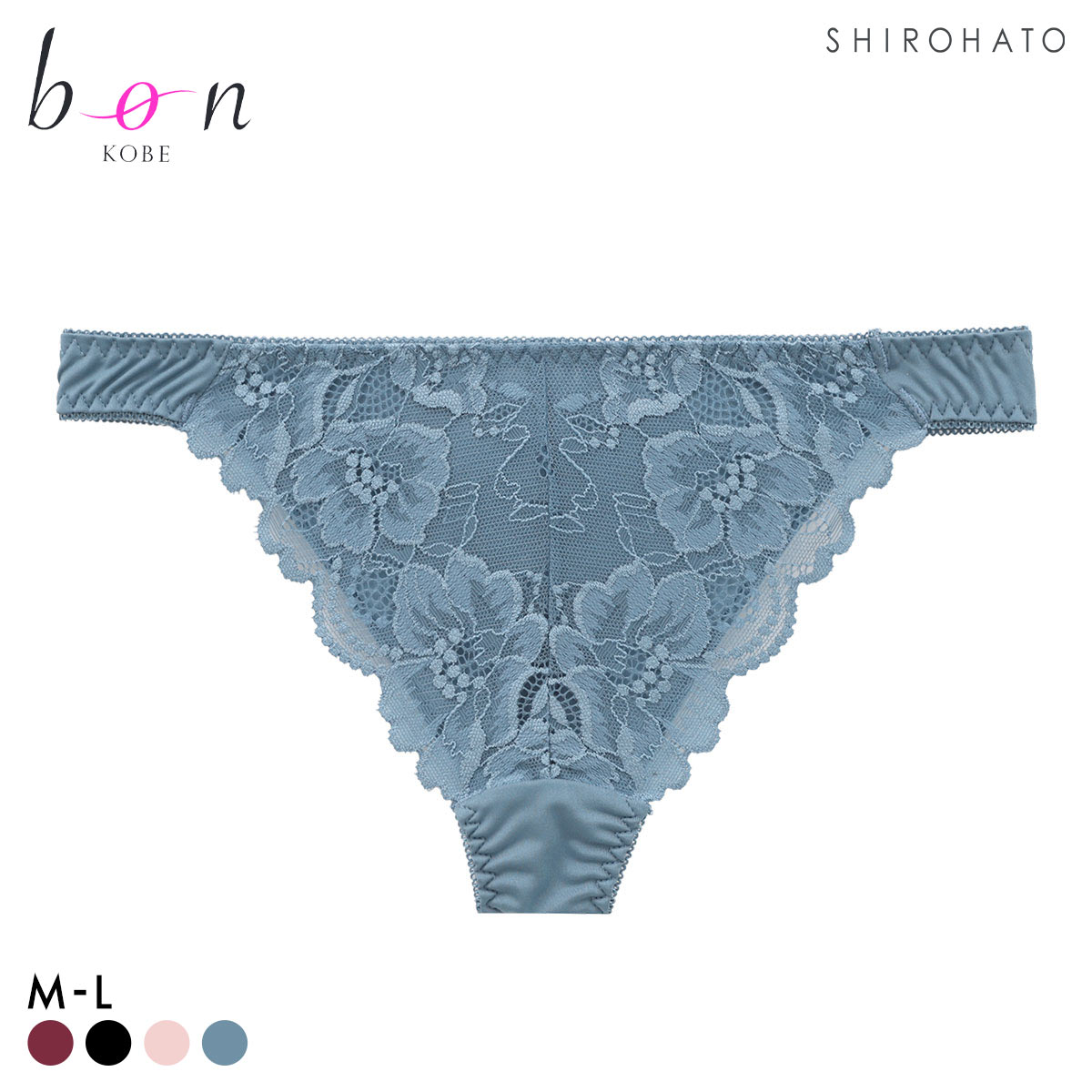 ビーオーエヌ 脇細見え 胸元リッチ シュッとRich シリーズ ショーツ Tバック M L バックレース(RBU-ロイヤルブルー-M)