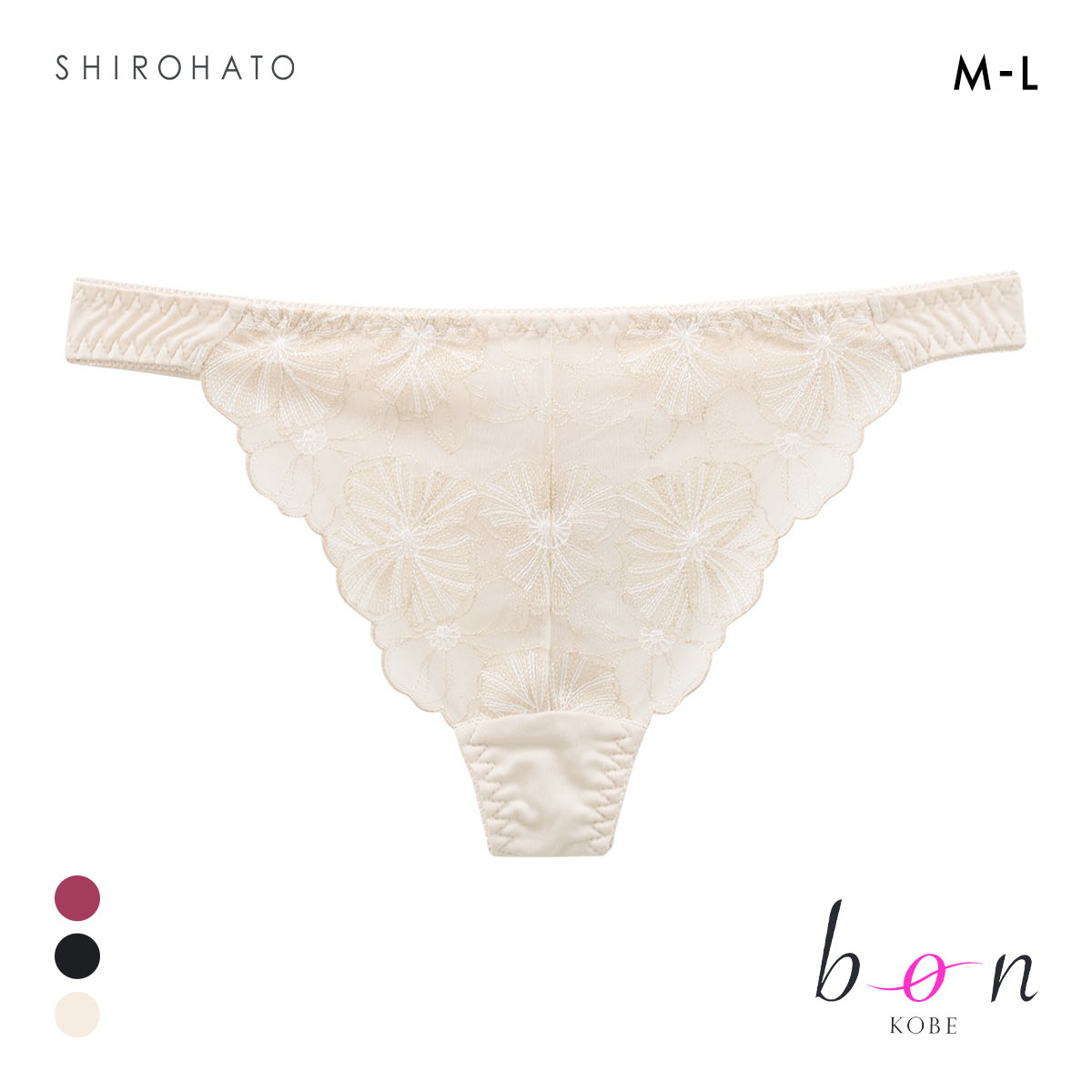 ビーオーエヌ とろRich チュールレース シリーズ ショーツ Tバック M L LL 単品 大きいサイズ bon(IV-アイボリー-M)