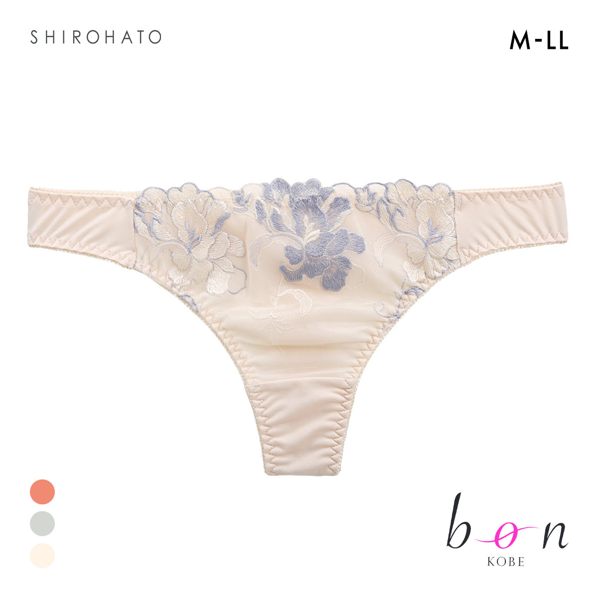 ビーオーエヌ エレガンスフラワー シリーズ ショーツ Tバック M L LL 大きいサイズ(CR-クリーム-M)