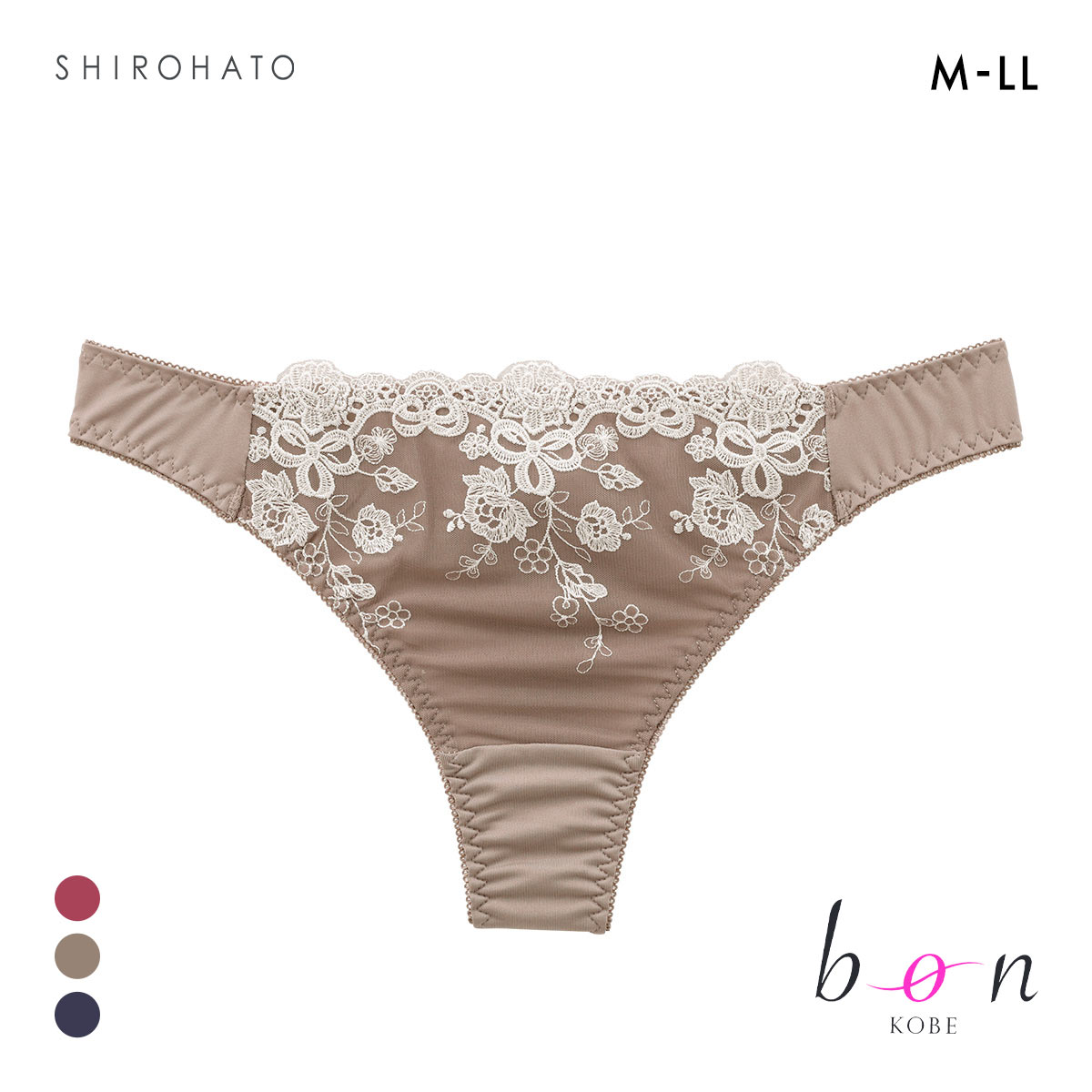 ビーオーエヌ 脇 細見え 胸元リッチ シュッとRich シリーズ ショーツ Tバック M L LL 単品 大きいサイズ(BR-ブラウン-M)