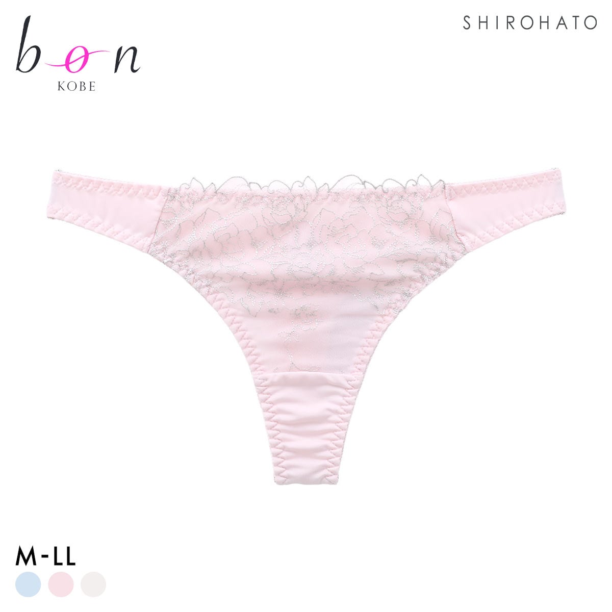 ビーオーエヌ 大輪のバラ シリーズ ショーツ Tバック M L LL 単品 大きいサイズ バックレース bon(PI-ピンク-M)
