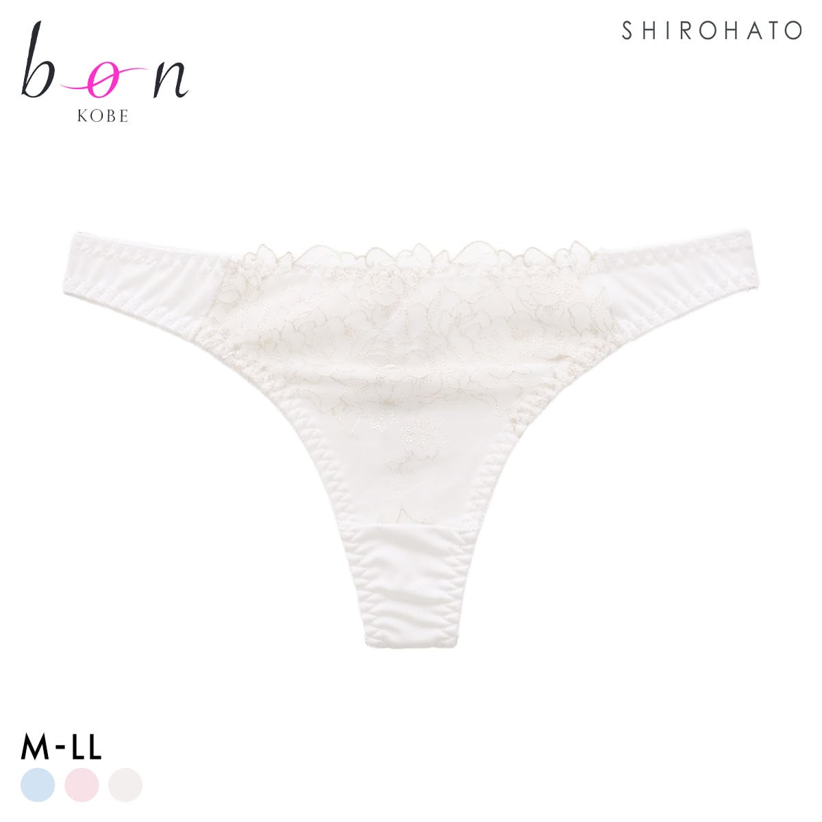 ビーオーエヌ 大輪のバラ シリーズ ショーツ Tバック M L LL 単品 大きいサイズ バックレース bon(OW-オフホワイト-M)