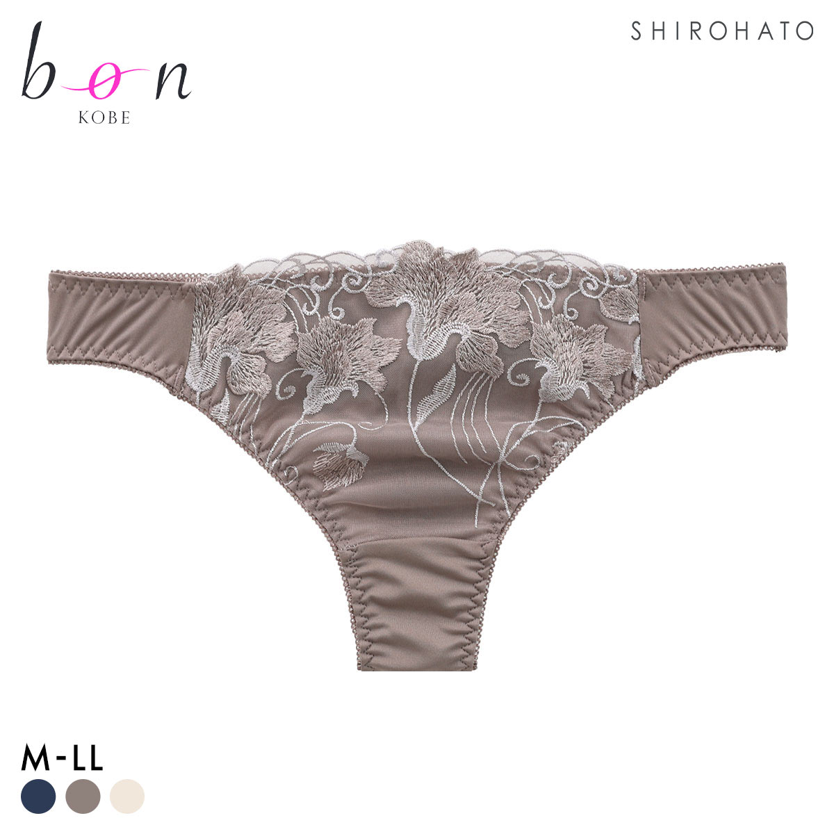 ビーオーエヌ 脇スッキリバストメークブラ カトレア シリーズ ショーツ Tバック M L LL 単品 大きいサイズ bon(BR-ブラウン-M)