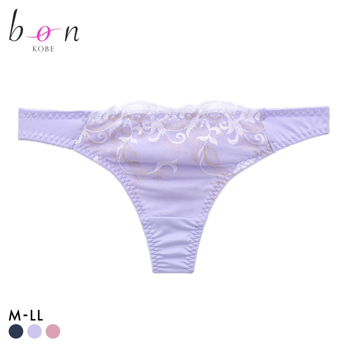 ビーオーエヌ バストメイクブラ シリーズ エレガントローズ Tバック ショーツ M L LL 大きいサイズ bon(LV-ラベンダー-M)