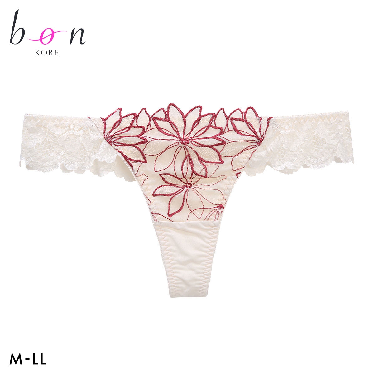 ビーオーエヌ アイコニックブルーム シリーズ Tバック ショーツ バックレース M L LL 大きいサイズ bon(WI-ワイン-M)