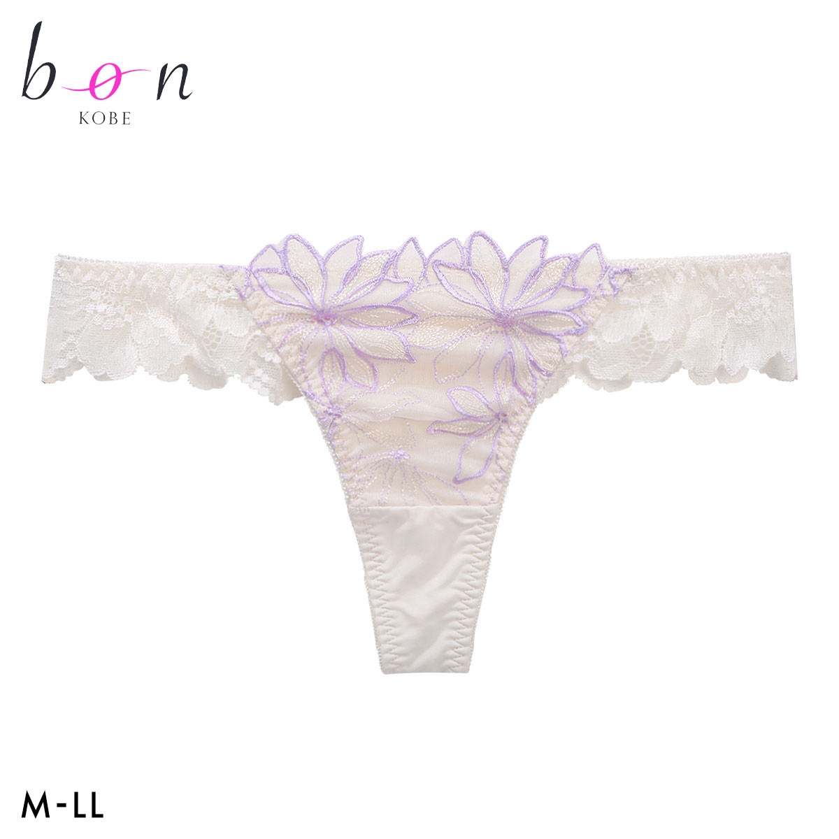 ビーオーエヌ アイコニックブルーム シリーズ Tバック ショーツ バックレース M L LL 大きいサイズ bon(LV-ラベンダー-M)