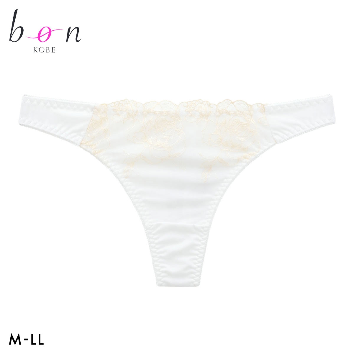 ビーオーエヌ クラシカルローズ シリーズ ショーツ Tバック M L LL 単品 大きいサイズ バックレース 下着 bon(OW-オフホワイト-M)