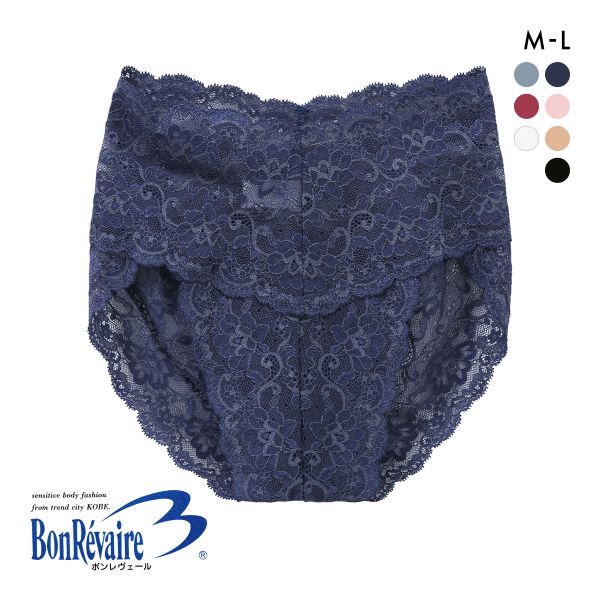 50%OFF【メール便(5)】 ボンレヴェール BonRevaire 総レース スタンダード ショーツ 深め ハイウエスト M L 日本製 単品 50%OFF【メール便(5)】 ボンレヴェール BonRevaire 総レース スタンダード ショーツ 深め ハイウエスト M L 日本製 単品