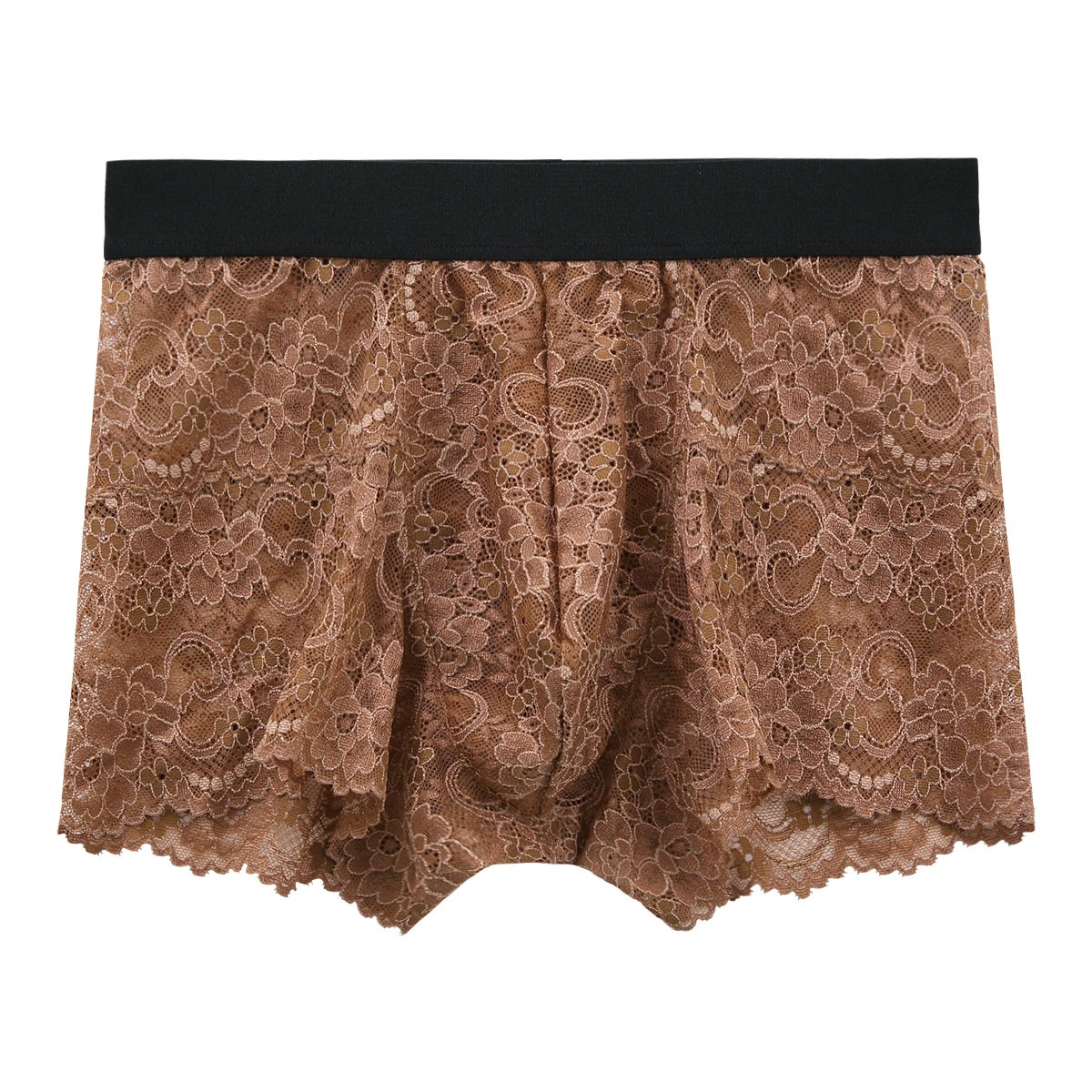 REVEC ストレッチレース 総レース BOXER ボクサー ML メンズ(BR-ブラウン-M)